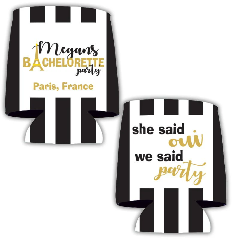 Paris Bachelorette Party Custom Can Cooler Set - Image 3
