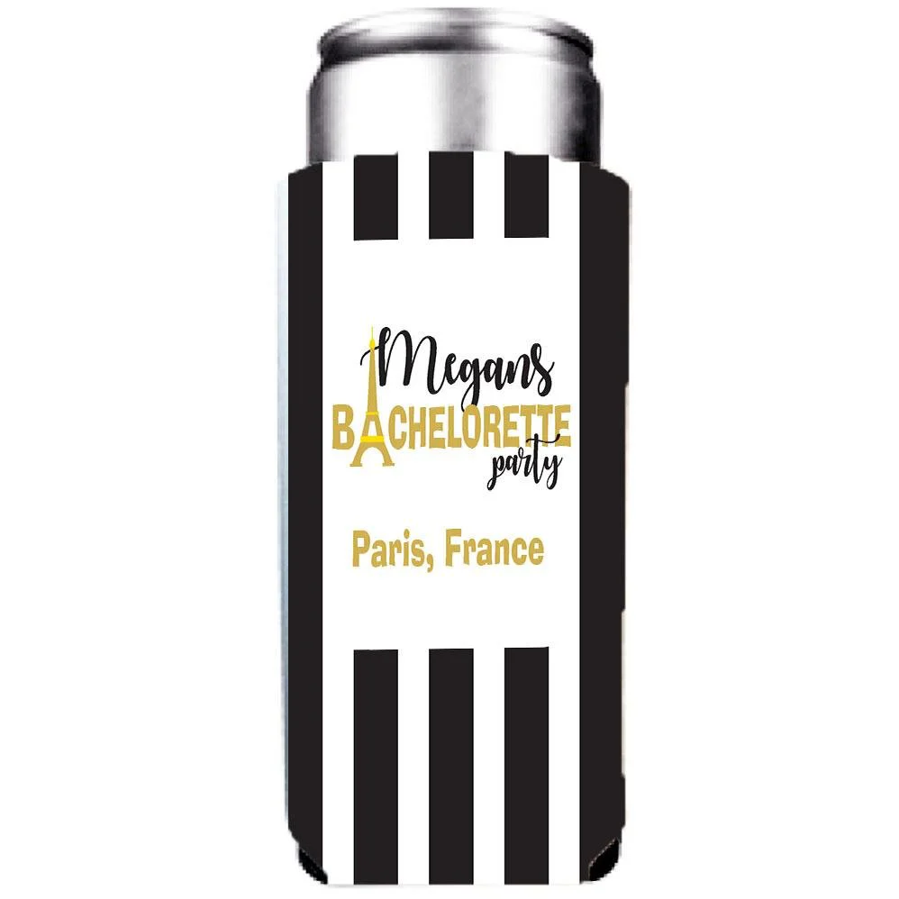 Paris Bachelorette Party Custom Can Cooler Set - Image 4