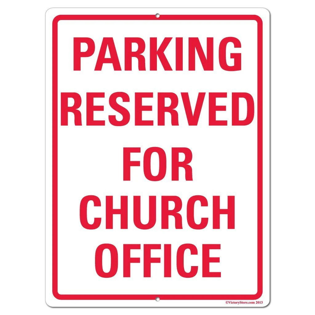 Parking Reserved for Church Office Sign or Sticker - Image 4