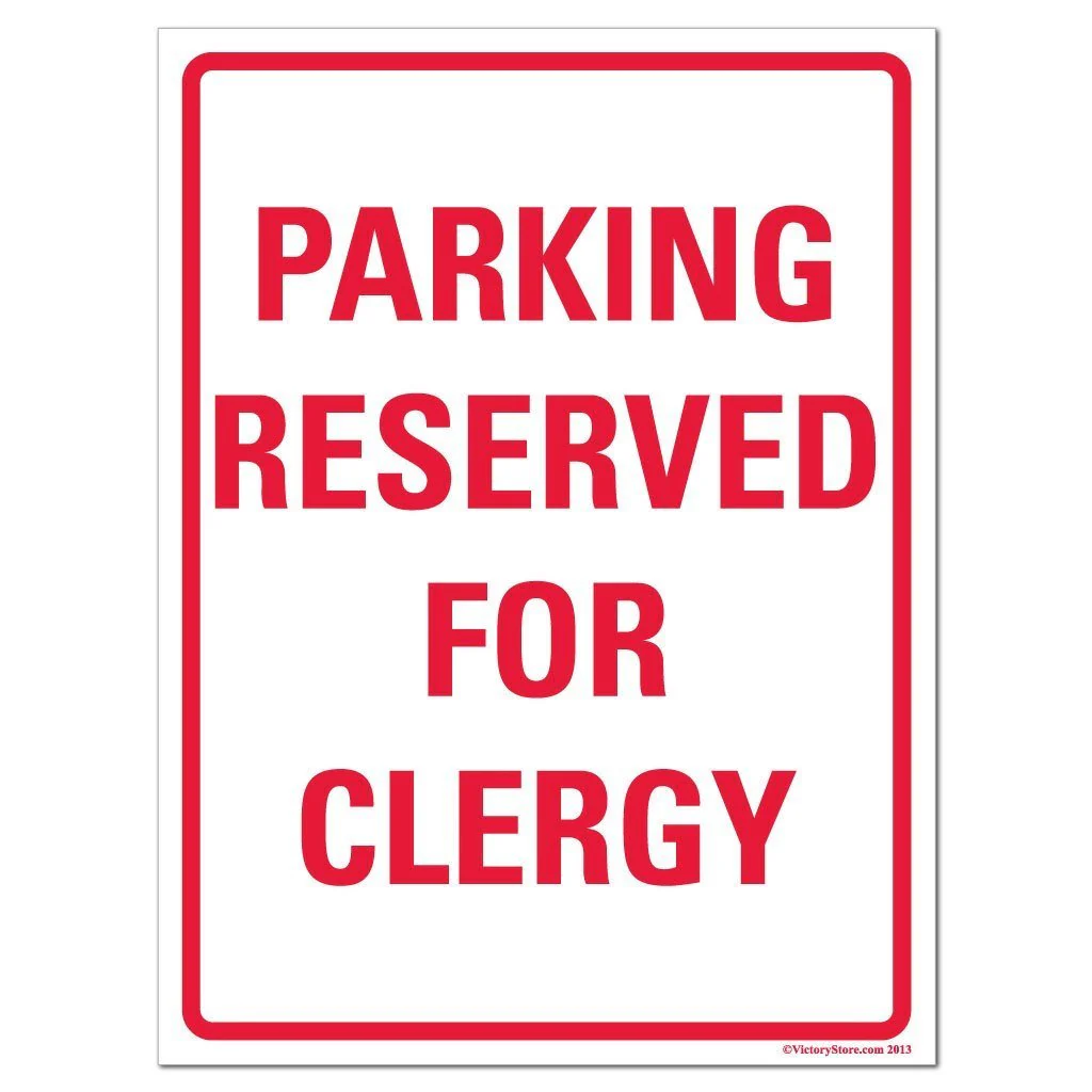 Parking Reserved for Clergy Sign or Sticker - Image 2