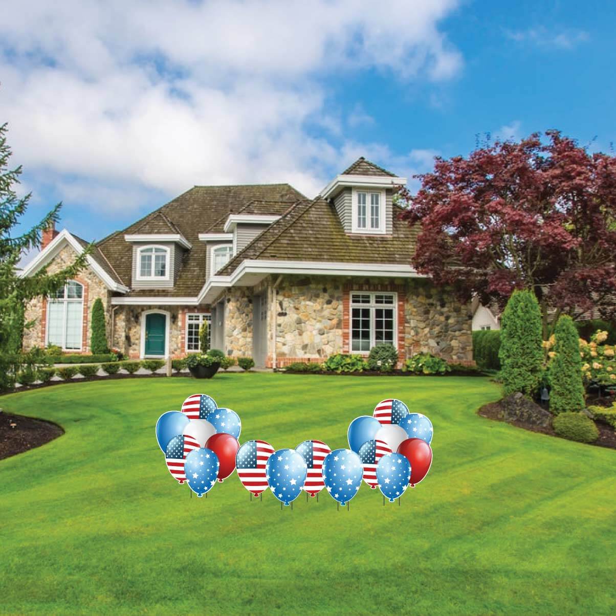 Patriotic Balloons Yard Card Fillers 6 pc set