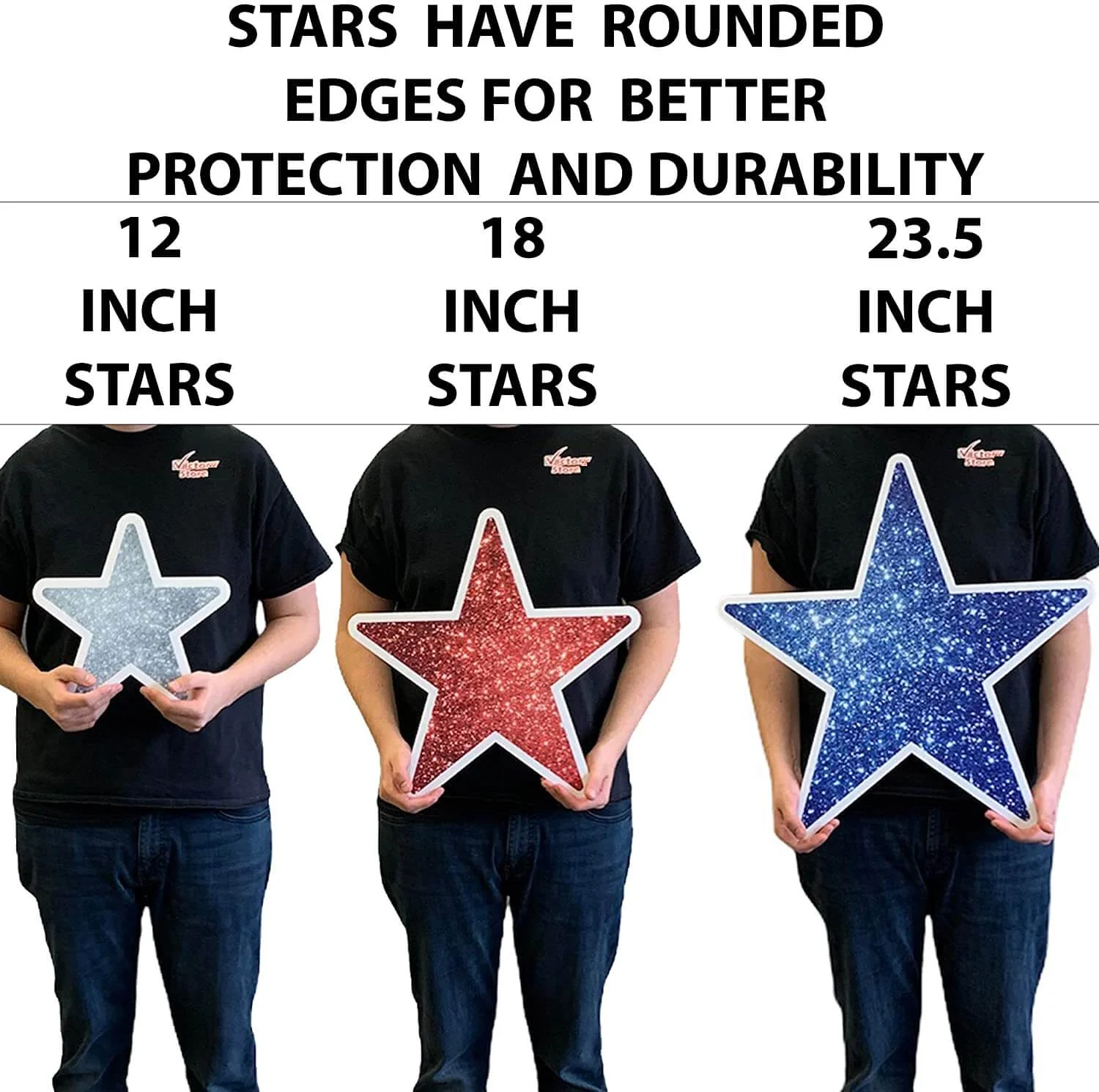 Patriotic Stars Yard Cards with Rounded Corners, 18pcs, Includes Stakes - Image 2