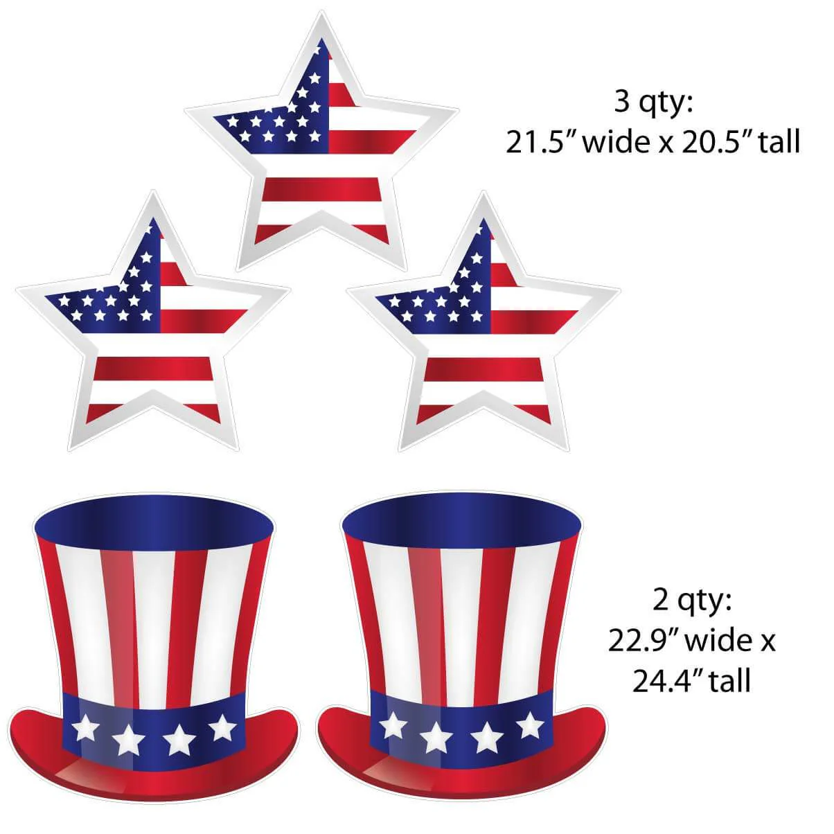 Patriotic USA Yard Card Decoration 8 pc set - Image 2