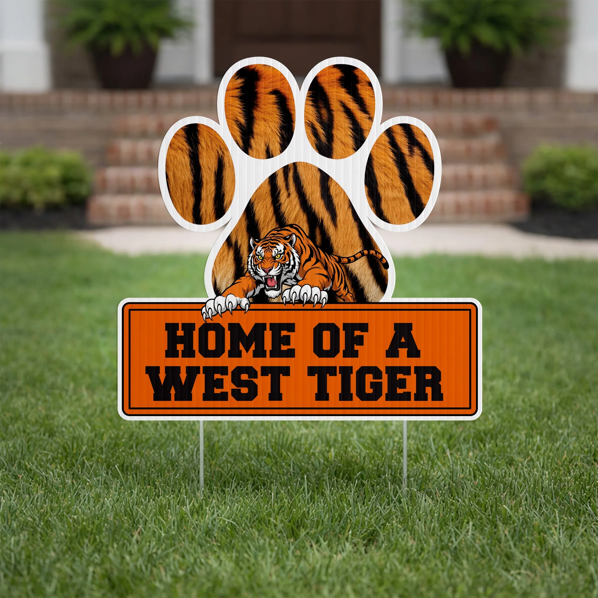 22" Paw with Rectangle Shaped Yard Sign - Image 2