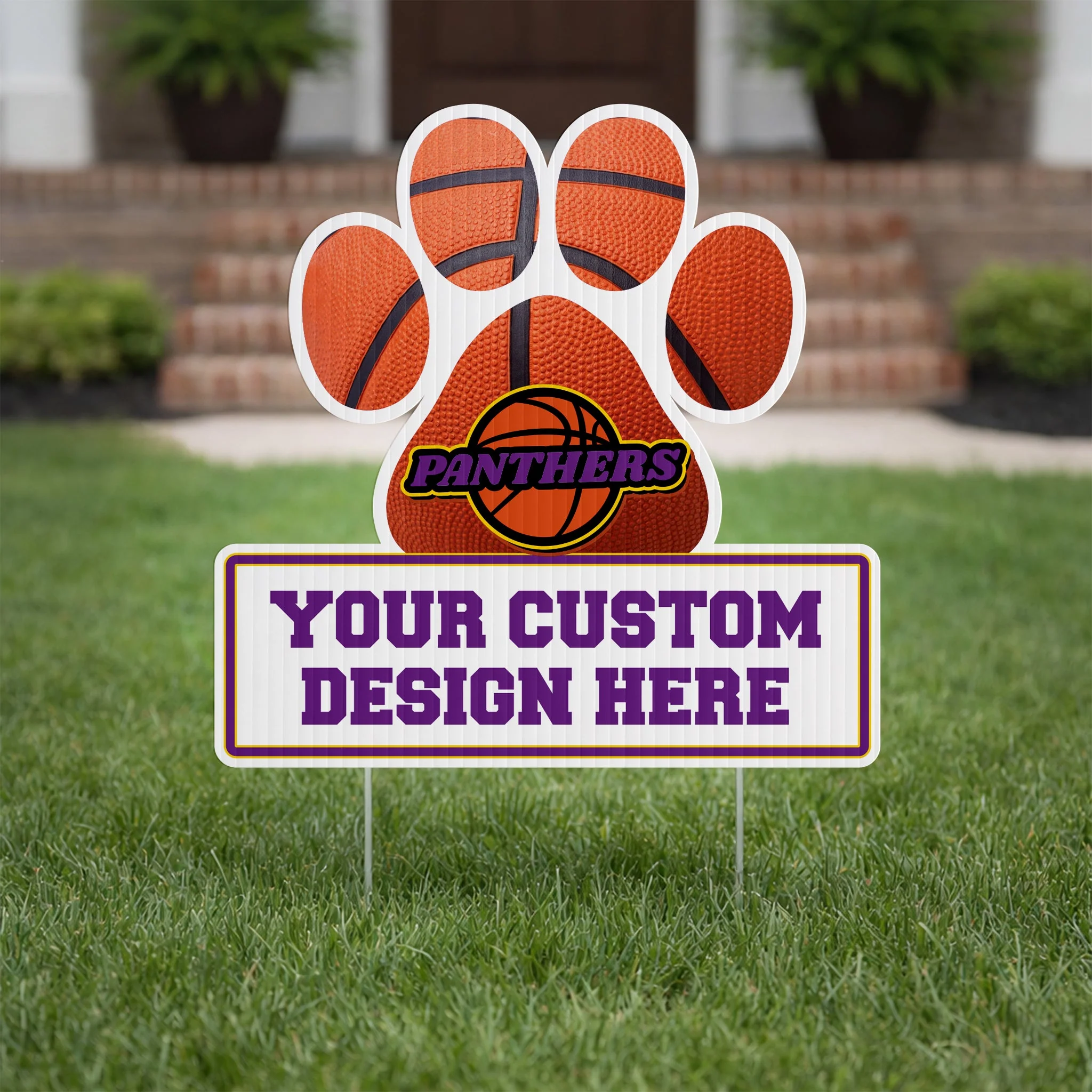 22" Paw with Rectangle Shaped Yard Sign - Image 3