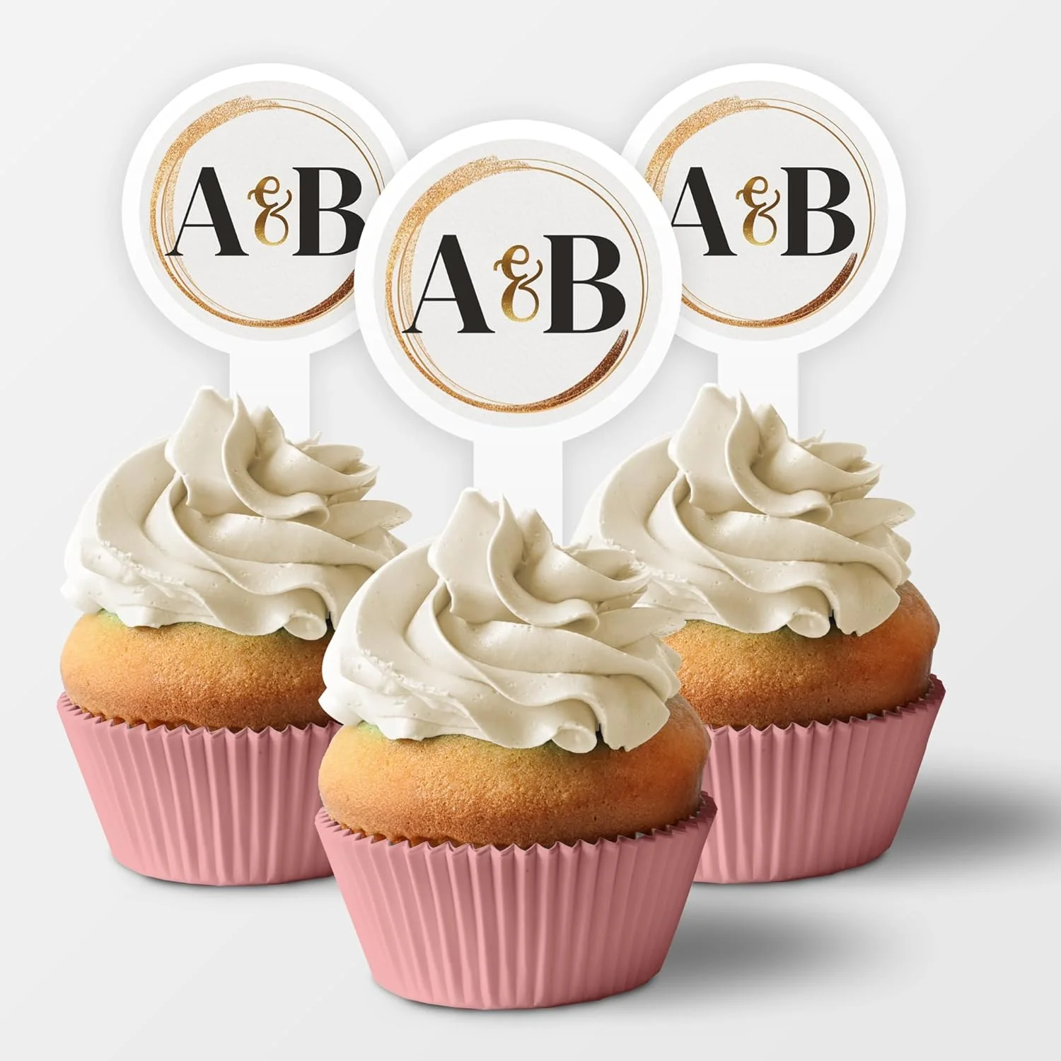 Personalized Gold Streak Wedding Toppers