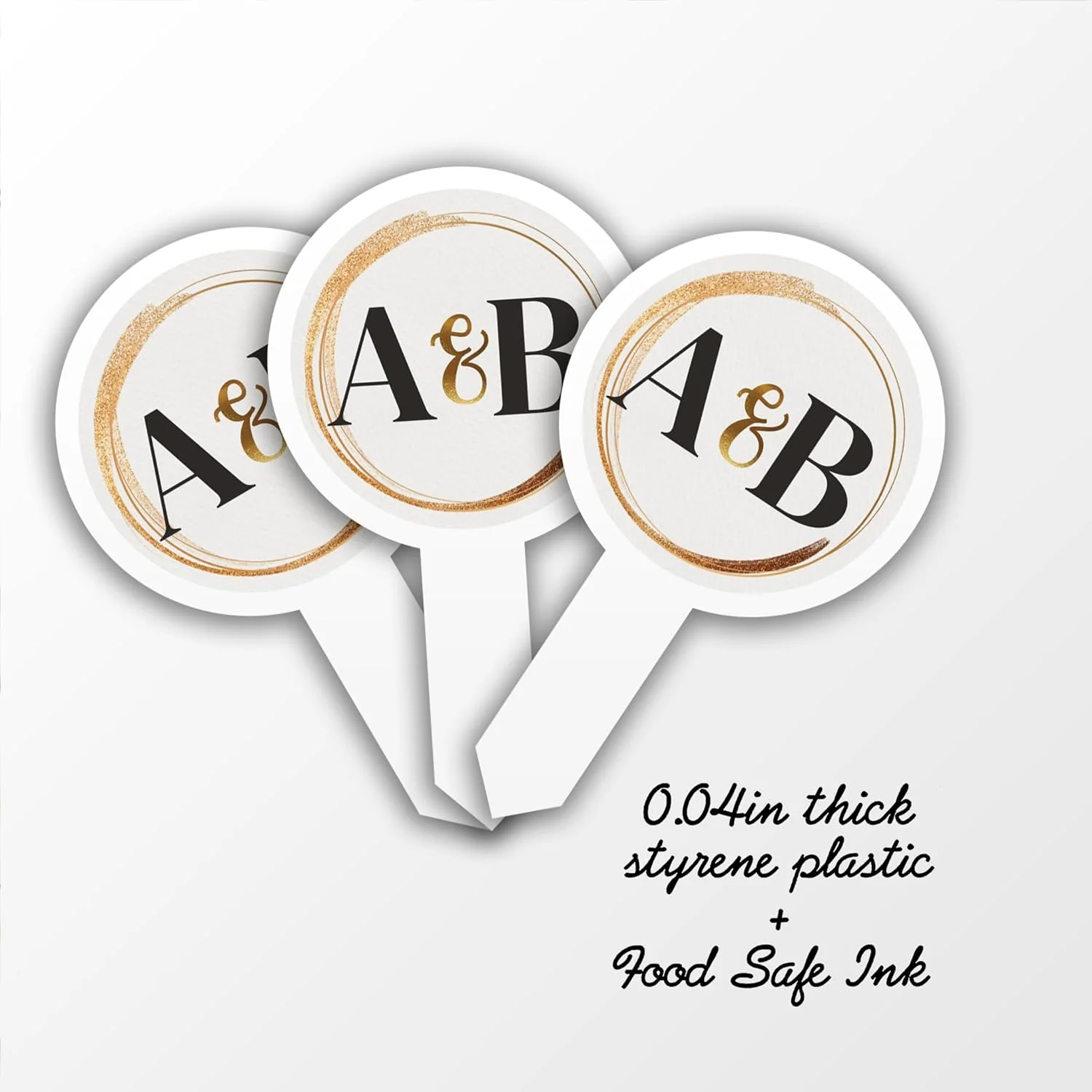Personalized Gold Streak Wedding Toppers - Image 4