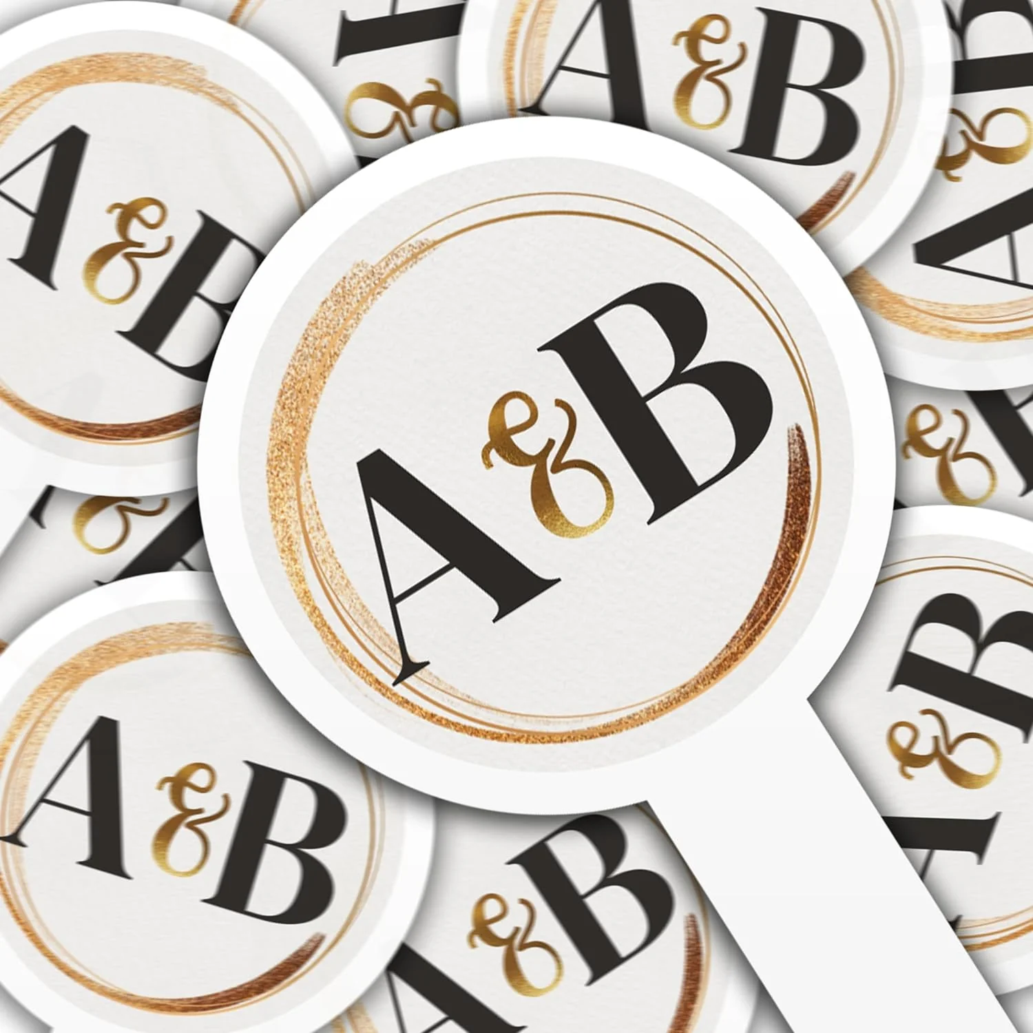 Personalized Gold Streak Wedding Toppers - Image 5