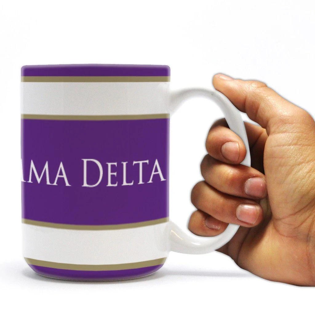 Phi Gamma Delta 15oz Coat of Arms and Striped Coffee Mug - Image 2