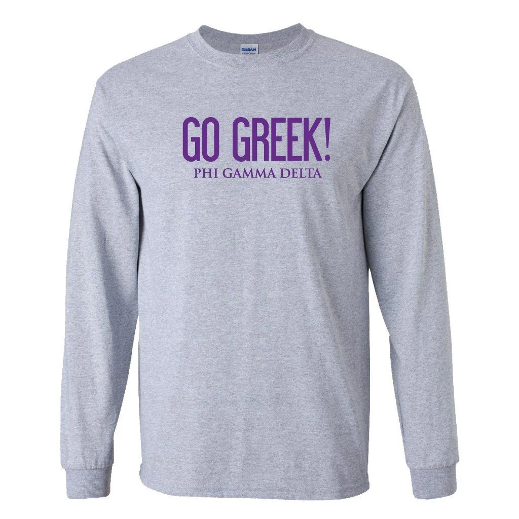 Phi Gamma Delta Go Greek Long Sleeve T-shirt - Image 2