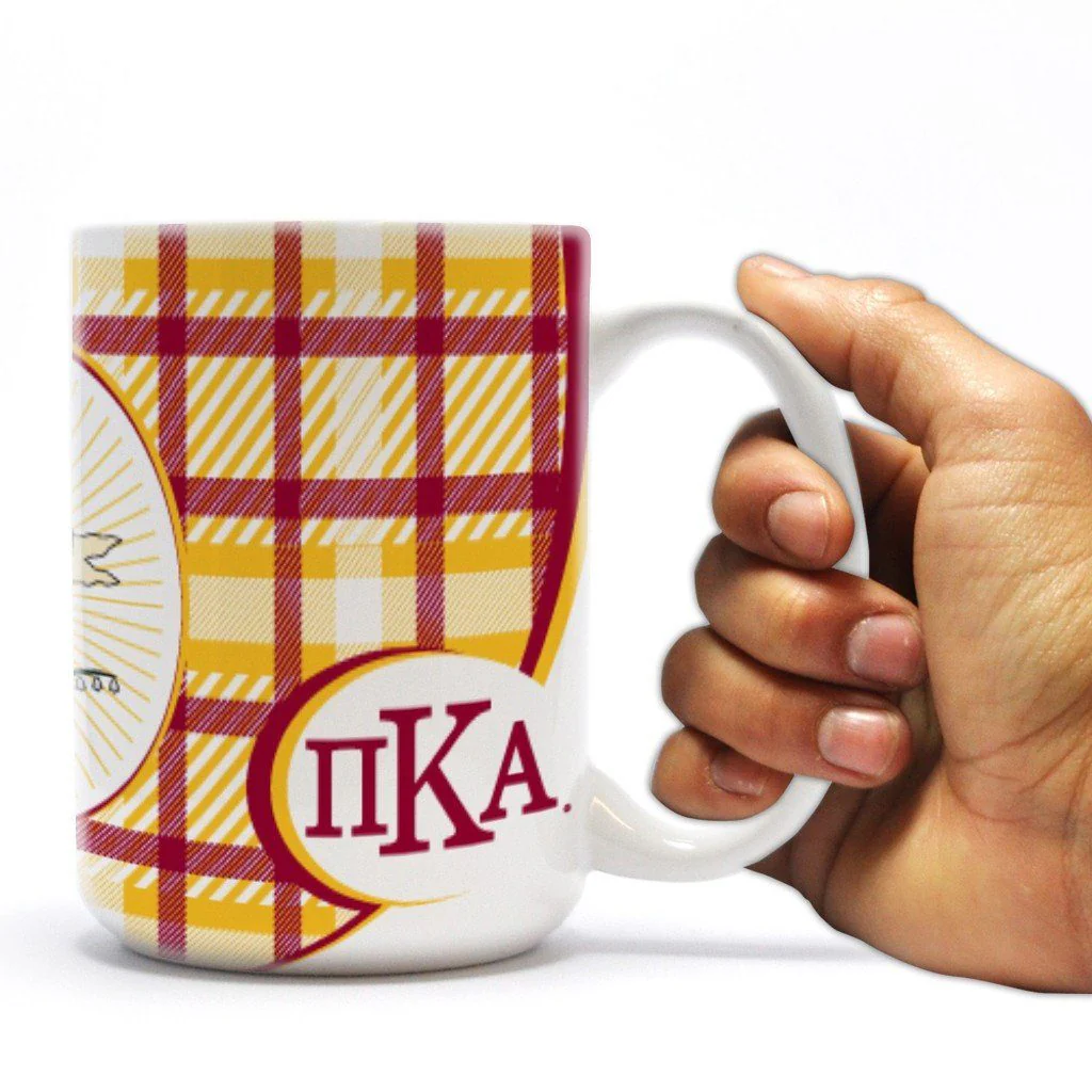 Pi Kappa Alpha 15oz Plaid Coffee Mug - Image 2