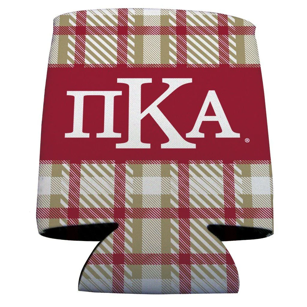 Pi Kappa Alpha Plaid Can Cooler Set