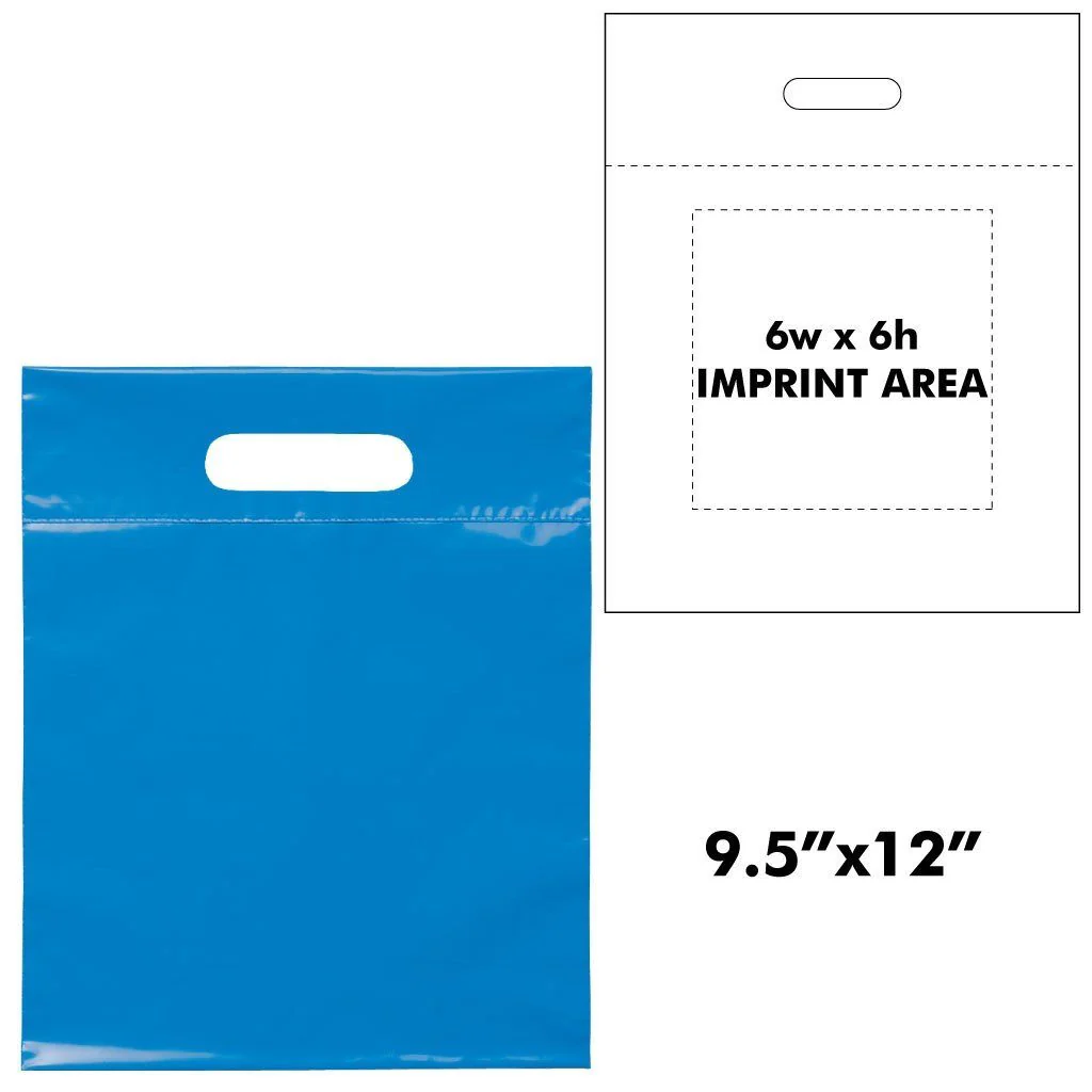 Plastic Die Cut Handle Bags | 12"W x 15"H x 3"L - Image 4