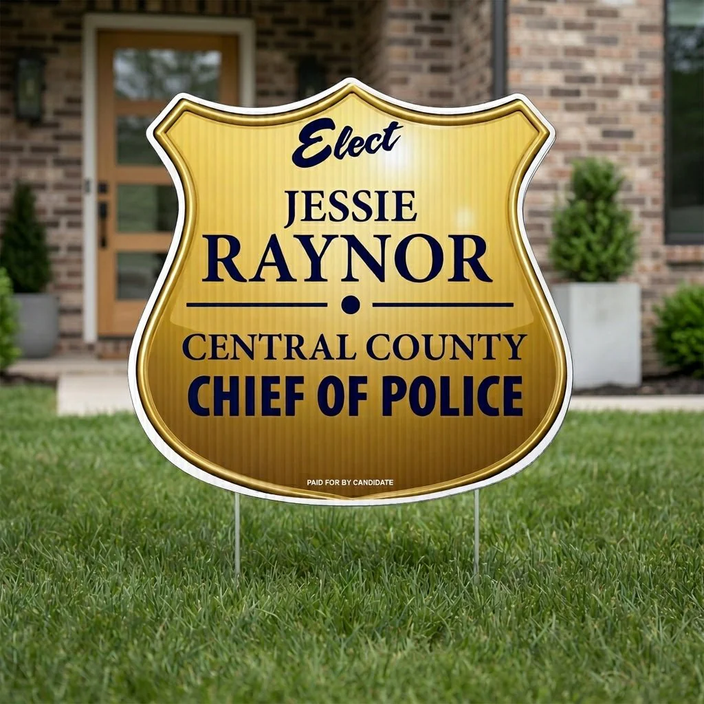 20.5x21.3 Police Badge Shaped Yard Sign - Image 3
