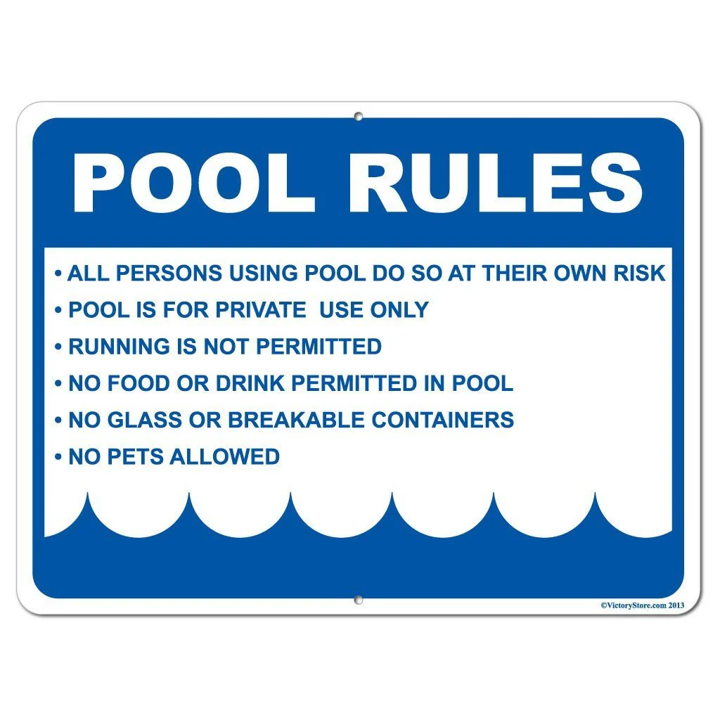 Pool Rules Horizontal Signage | Horizontal - Image 4