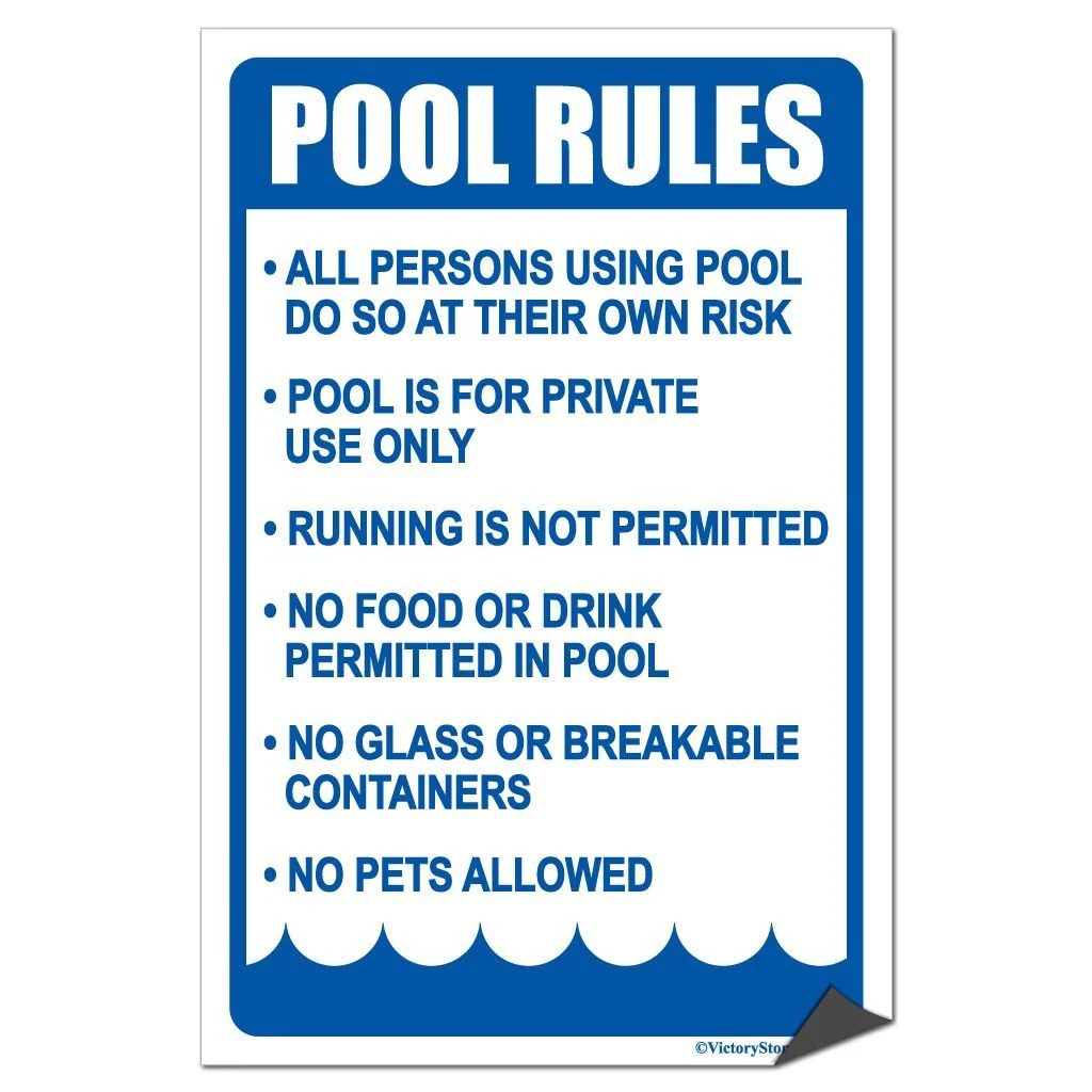 Pool Rules Sign or Sticker - #1 - Image 5