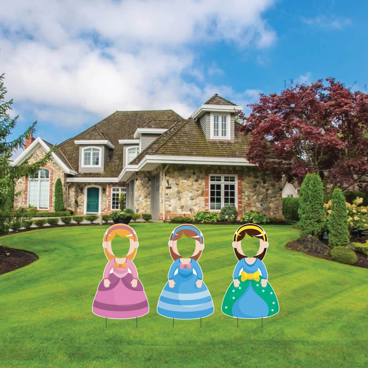 Princess Face in Yard Signs Photo Prop Yard Card Decorations - Image 2
