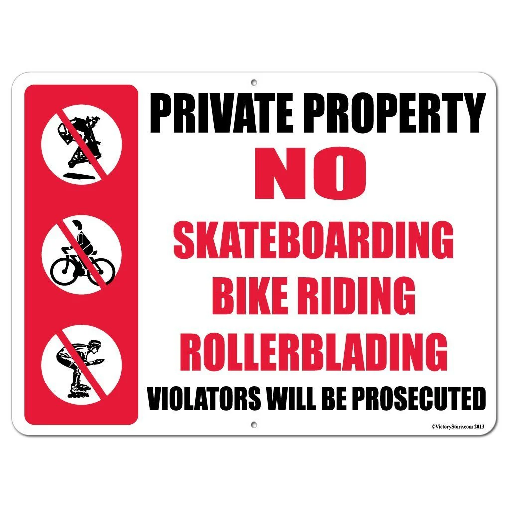 No Skateboarding, Bike Riding, Rollerblading Signs or Stickers - Image 3