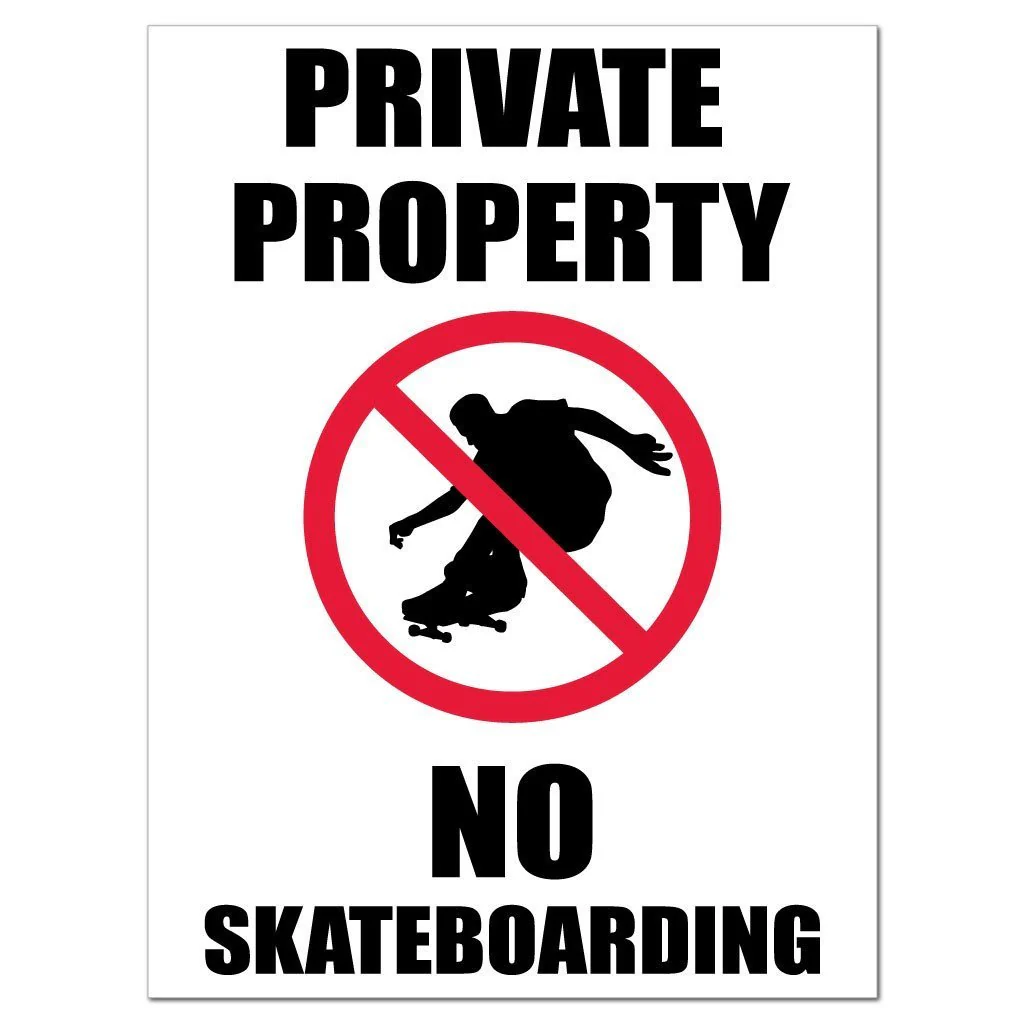 Private Property: No Skateboarding Sign or Sticker - Image 2