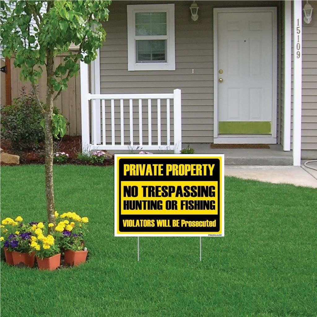 Private Property No Trespassing Hunting or Fishing Sign or Sticker - Image 3