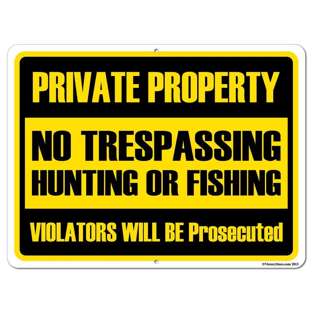 Private Property No Trespassing Hunting or Fishing Sign or Sticker - Image 4