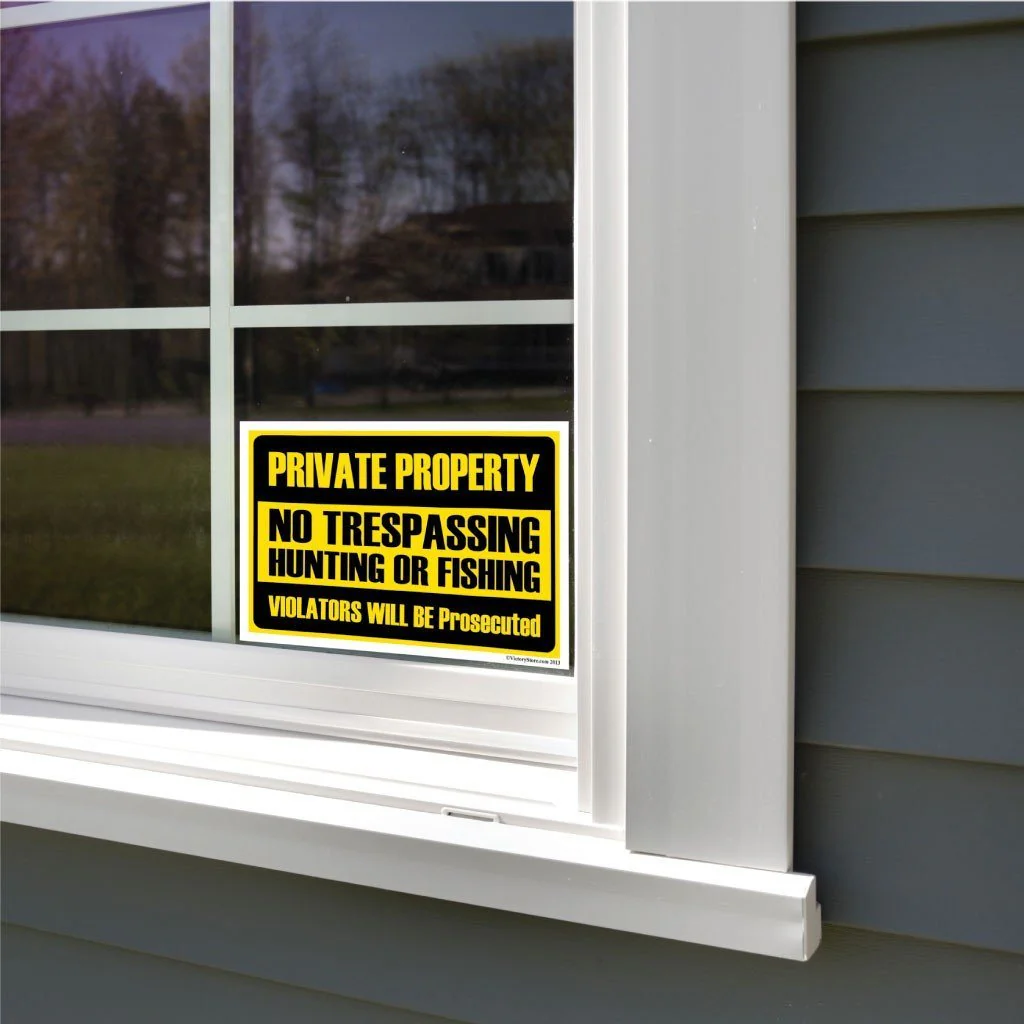 Private Property No Trespassing Hunting or Fishing Sign or Sticker - Image 6