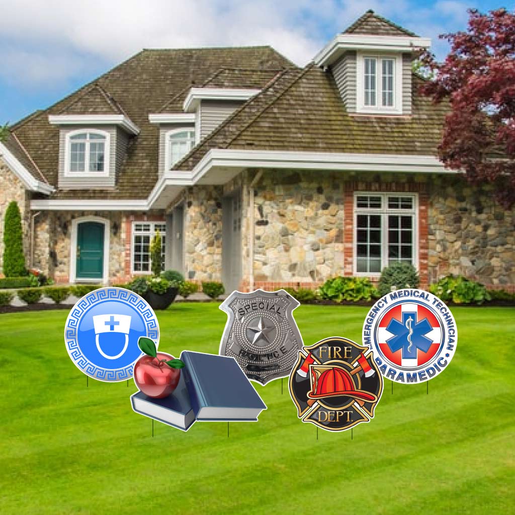 Professions Badges Yard Sign Decorations