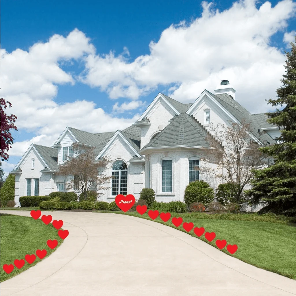 Promposal Red Heart Pathway Markers - 19 piece set