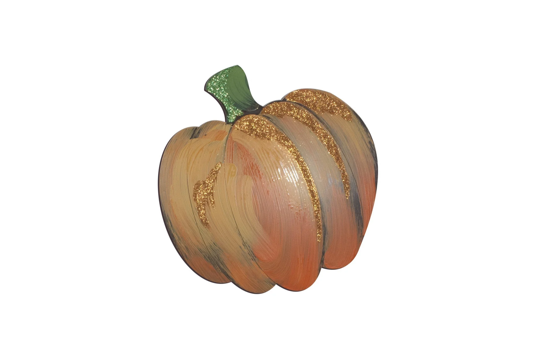 Hand Painted Pumpkin with Glitter Wall Art - Image 2
