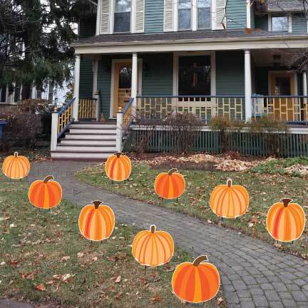 Pumpkin Pathway Marker Yard Cards 9 piece set