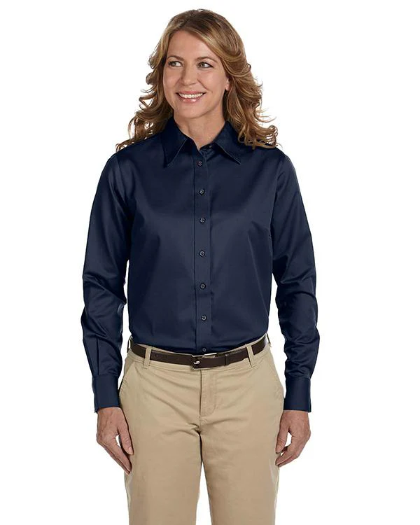 QCR Ladies' Twill Blend Button Down Shirt with Stain-Release - Image 2