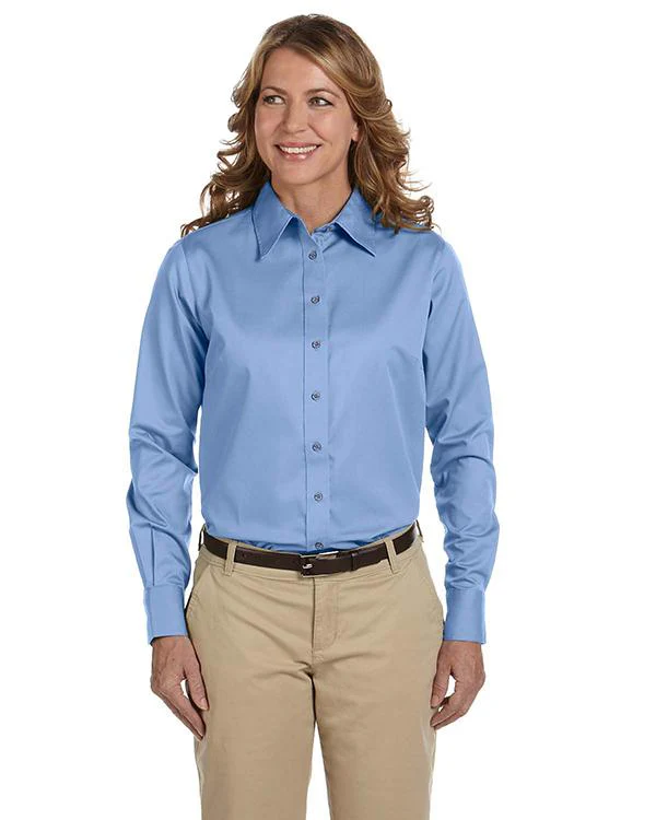 QCR Ladies' Twill Blend Button Down Shirt with Stain-Release - Image 3