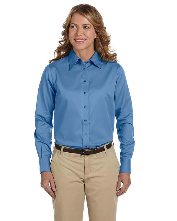 QCR Ladies' Twill Blend Button Down Shirt with Stain-Release - Image 5