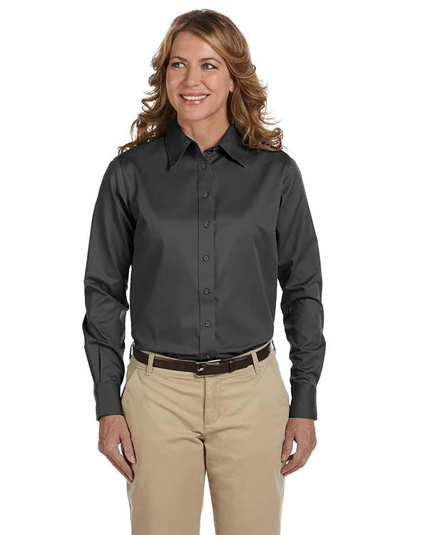 QCR Ladies' Twill Blend Button Down Shirt with Stain-Release - Image 6