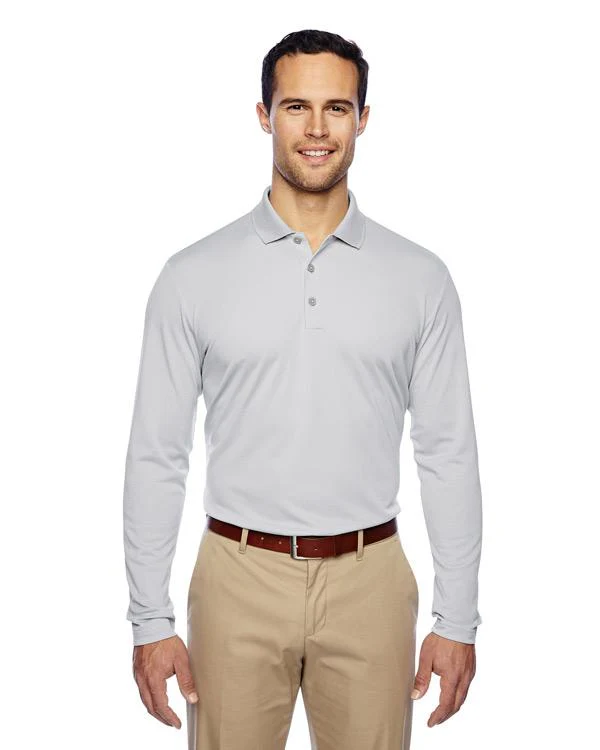 QCR Men's adidas Golf Climalite® Long-Sleeve Mesh Polo - Image 2