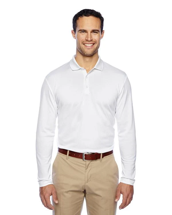 QCR Men's adidas Golf Climalite® Long-Sleeve Mesh Polo - Image 3