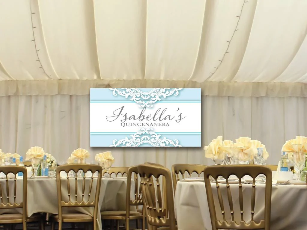 Quinceañera Banner - Lace Design