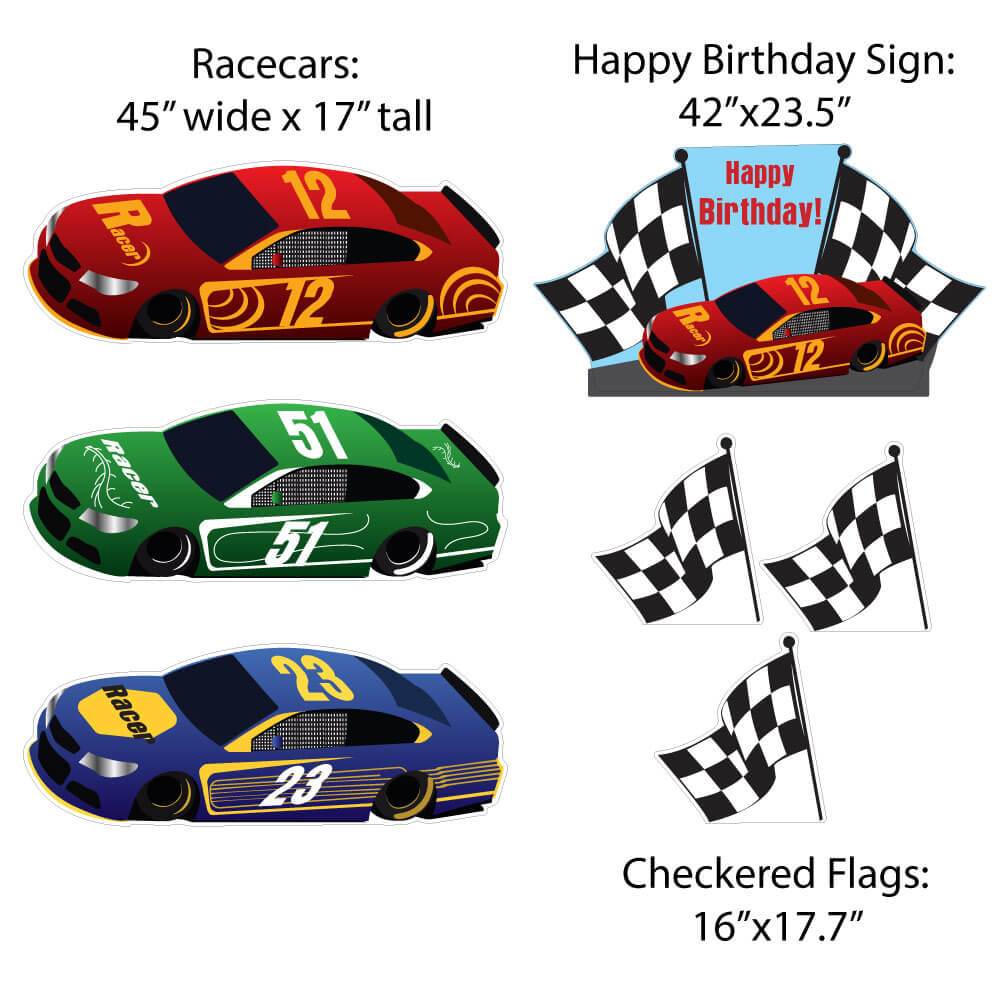 Race Car Themed Birthday Yard Cards 7 piece set - Image 2