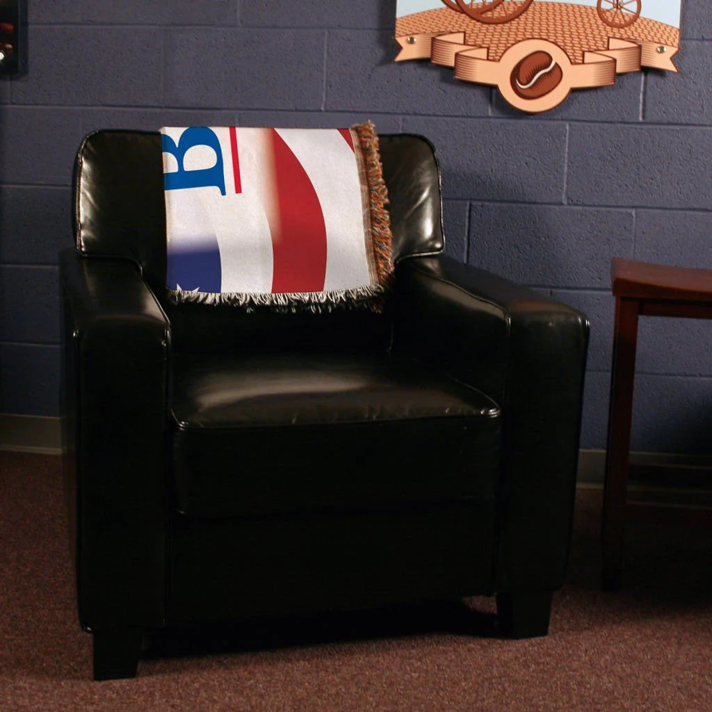 American Flag Reagan and Bush 1984 Woven Blanket - Image 3
