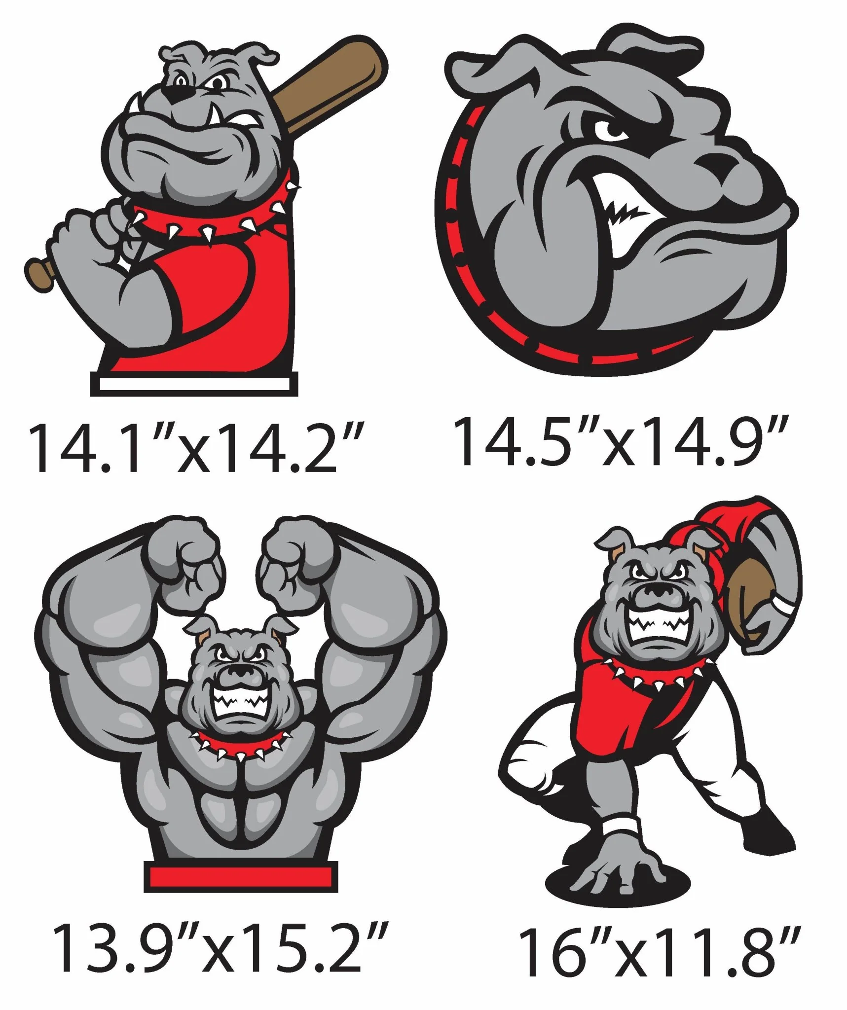 Small Bulldog Mascot Yard Sign Accessory Set - Image 2