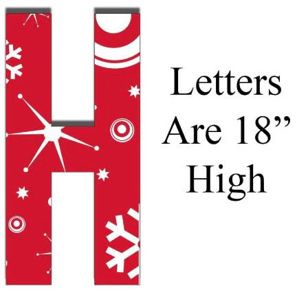 Red Snowflake NOEL Letters Yard Card 4 piece set - Image 2