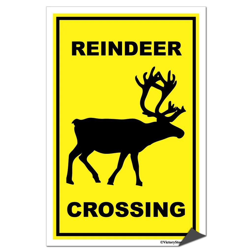 Reindeer Crossing Sign or Sticker - Image 7