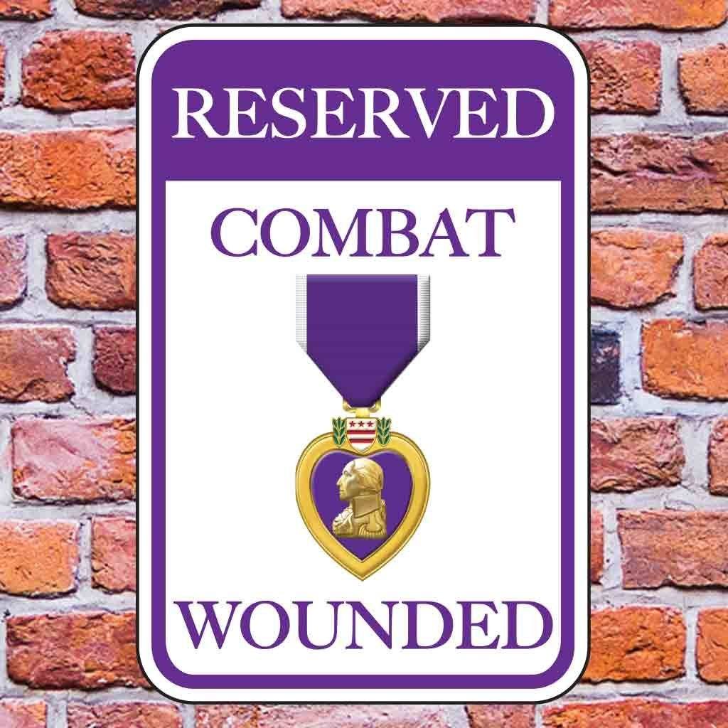 Reserved Combat Wounded Parking Sign Set of 2