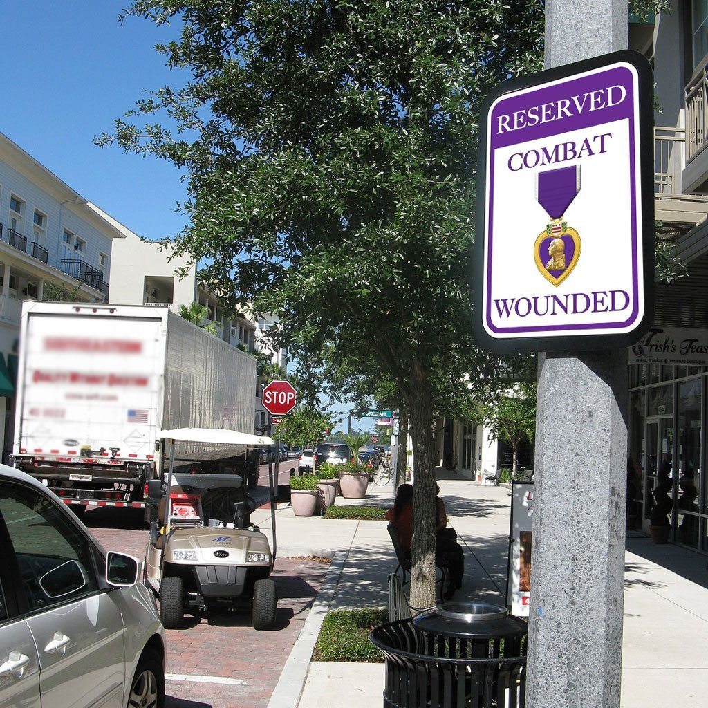 Reserved Combat Wounded Parking Sign Set of 2 - Image 2