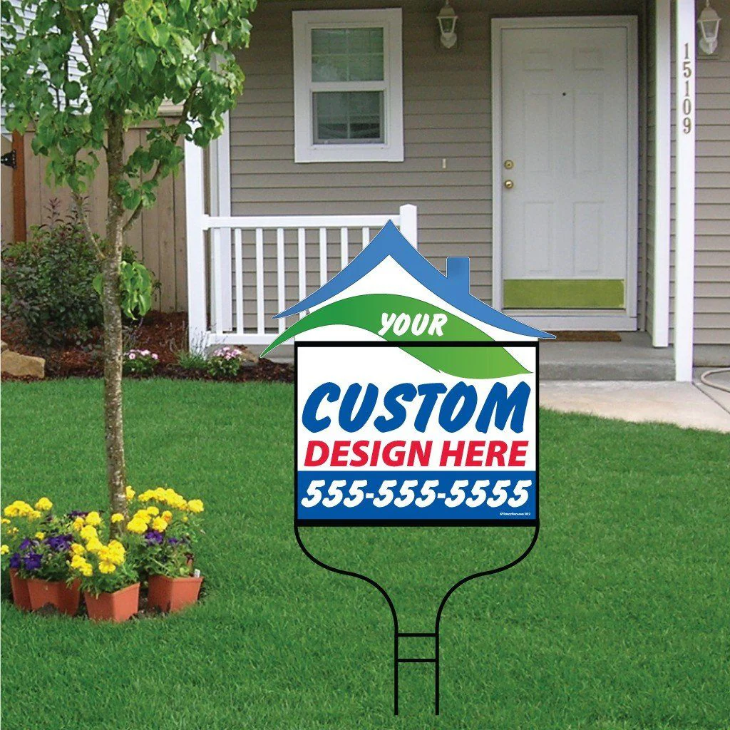 Roof Shaped Over-the-top Yard Sign with Frame Roof | Includes F11 Frame