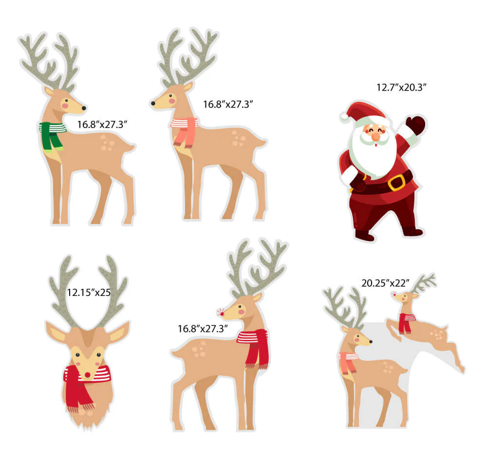 Rudolph the Red Nosed Reindeer Christmas Yard Decoration 11 pc set - Image 3