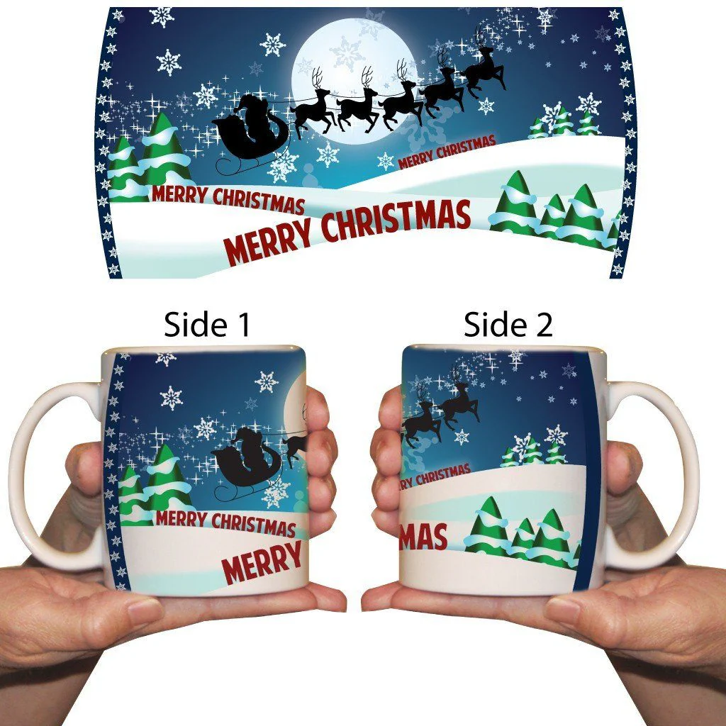 Santa in Sleigh Christmas 15 Oz Coffee Mug