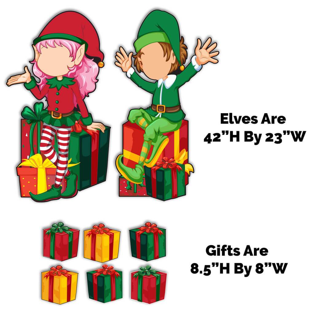 Santas Elves & Presents Photo Props Yard Card Set - Image 5