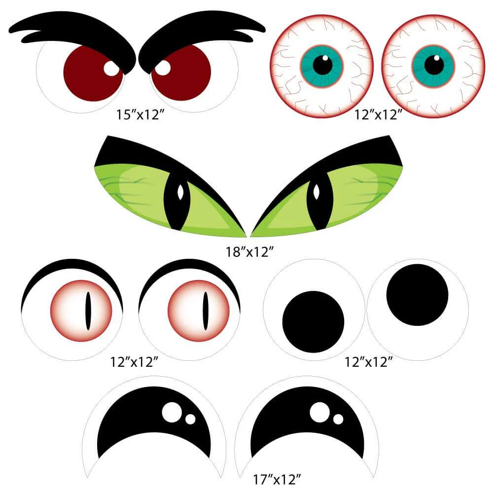 Scary Eyes Halloween Yard Decorations - 12 piece set - Image 2