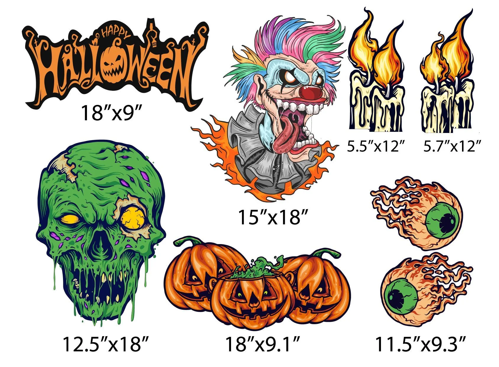 Scary Happy Halloween Yard Card Set - Image 2